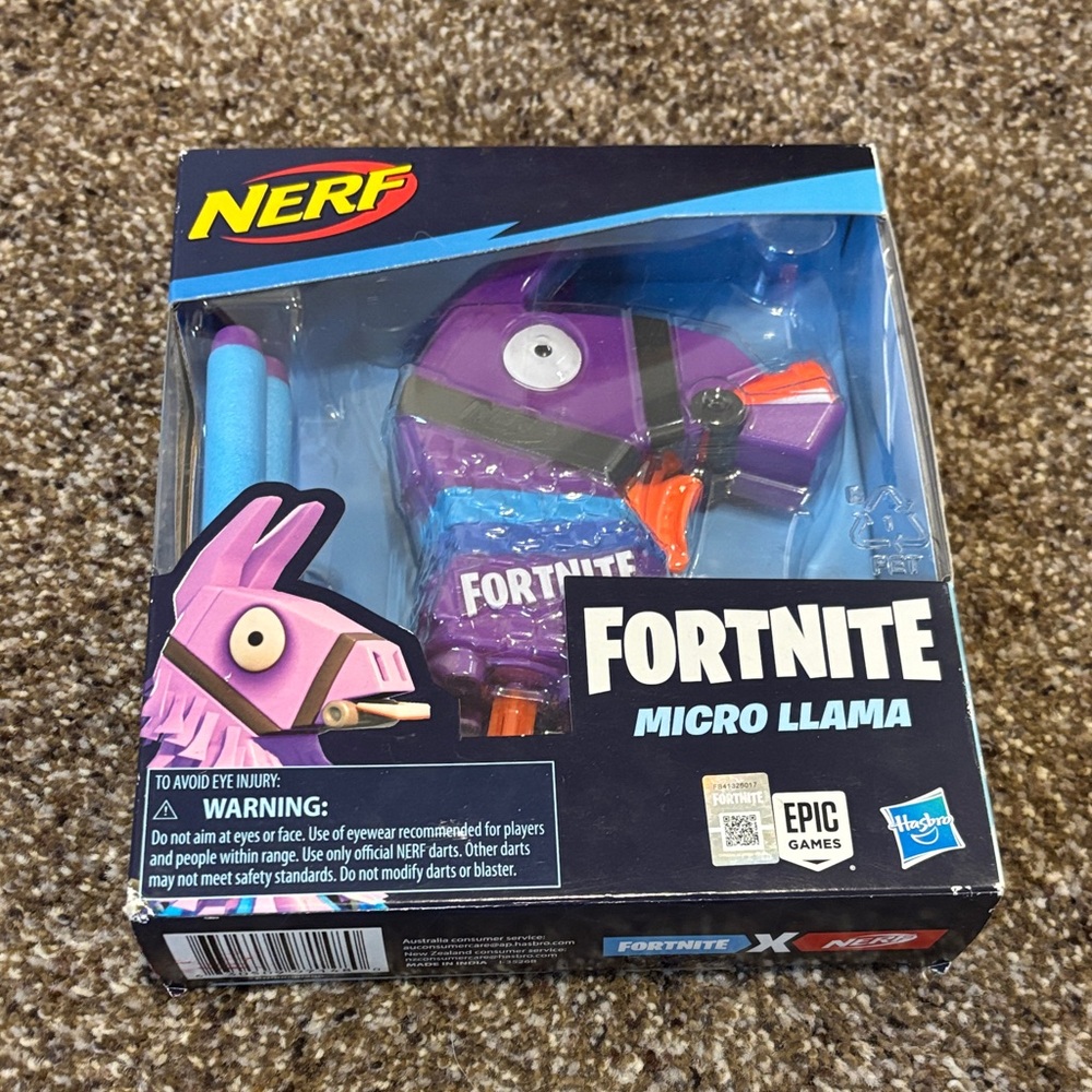 Nerf Fortnite Micro Llama Blaster in Purple and Blue